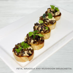 Feta, Arugula and Mushroom Bruschetta